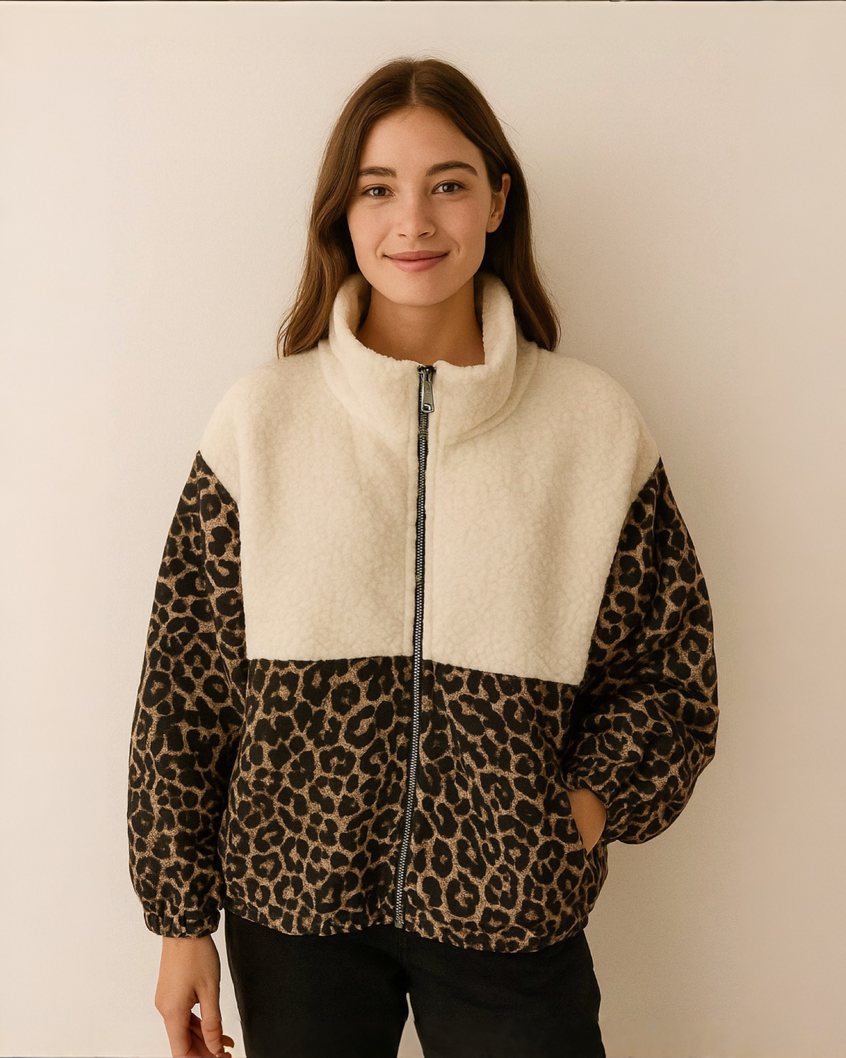 Leoparden Jacke "Aurea" Weiss
