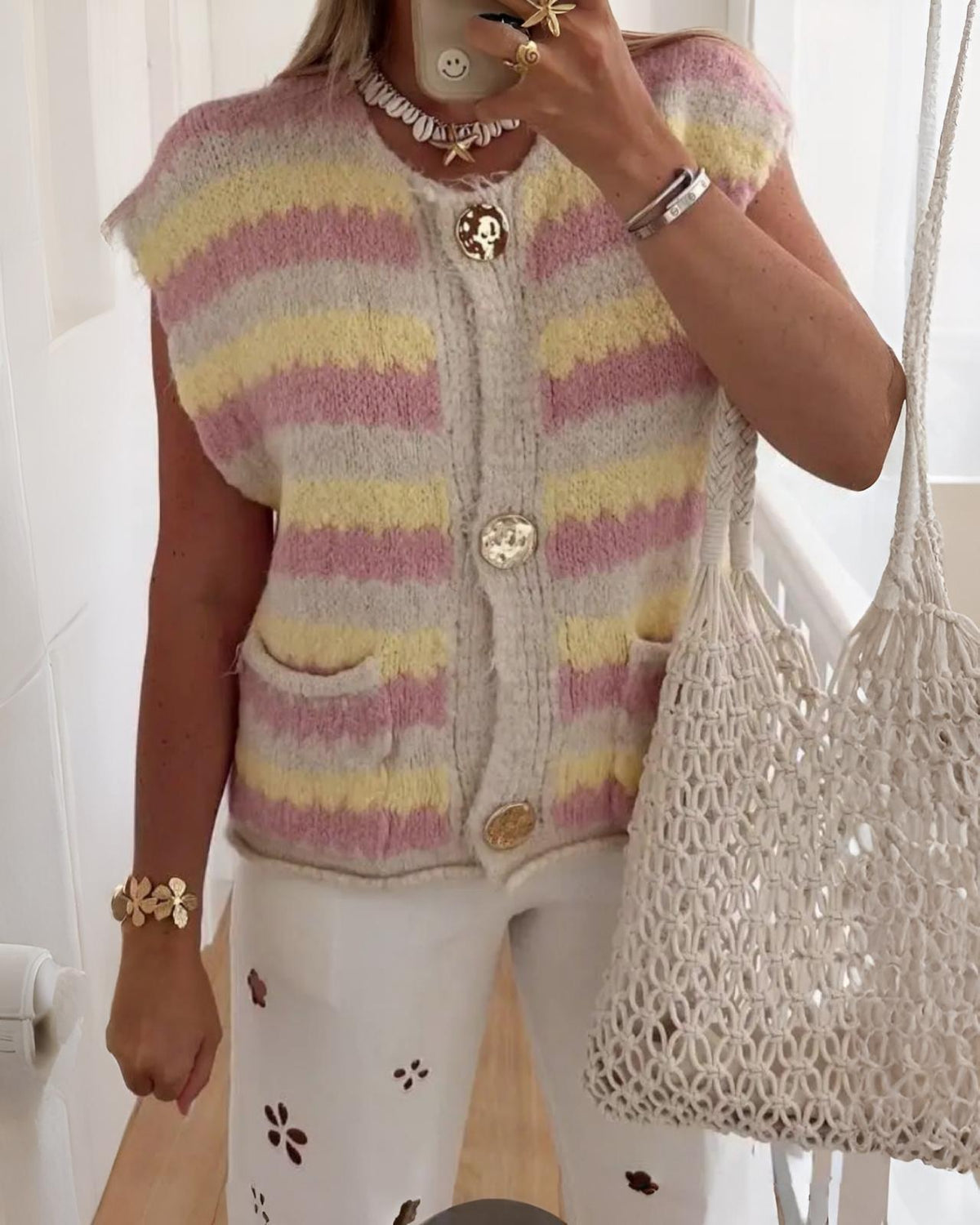 Woll Cardigan "Nadia" Rosa
