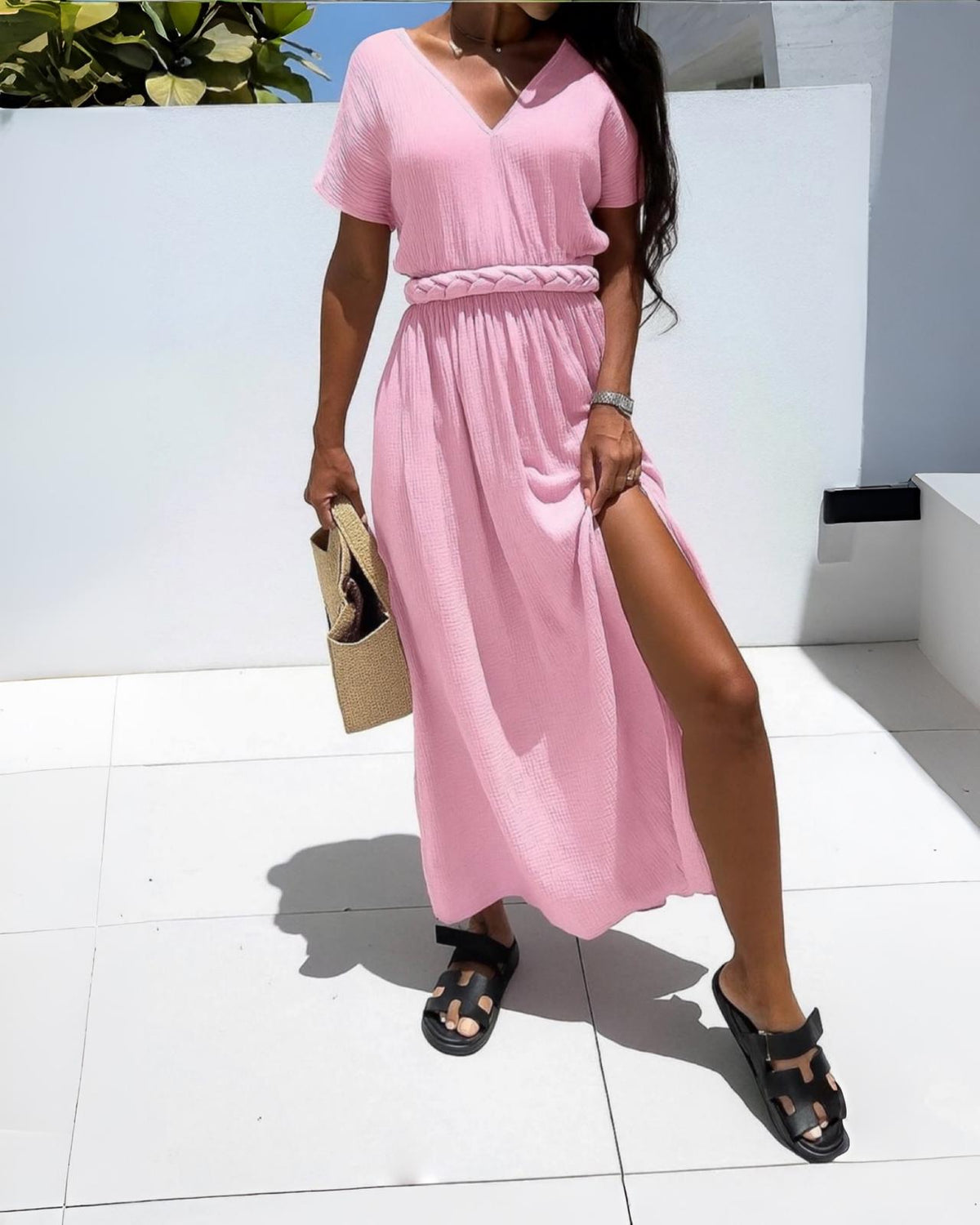 MUSSELIN KLEID "CHELSEA" ROSA